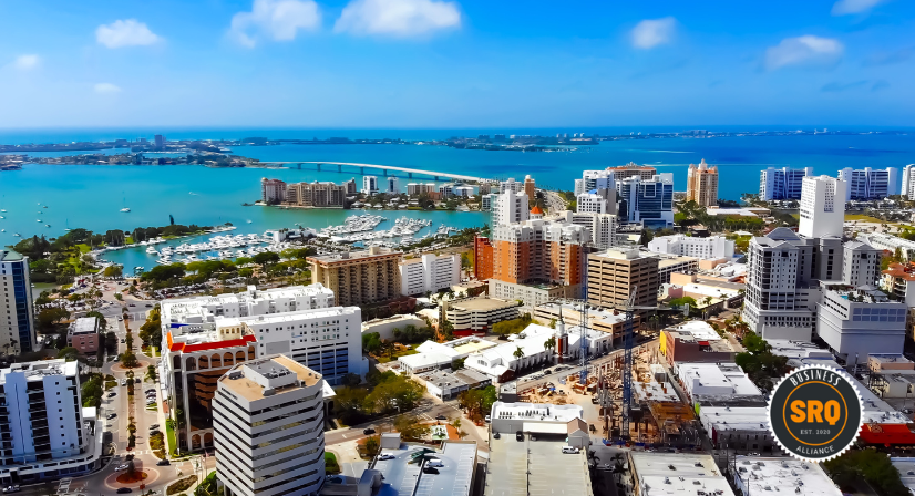 aerial view of downtown sarasota
